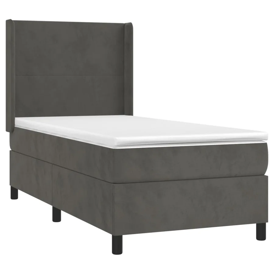 Sommier à lattes de lit matelas et LED Gris foncé 100x200 cm - 4