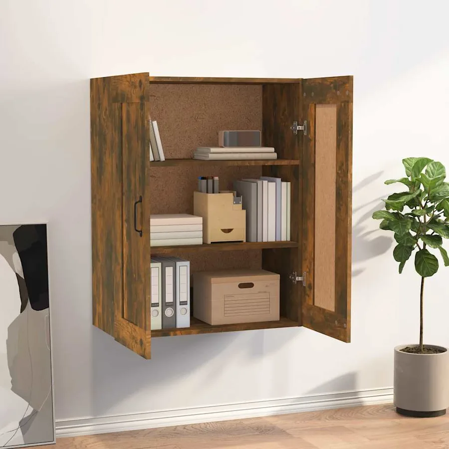 Armoire murale suspendue Chêne fumé 69,5x32,5x90 cm - 3