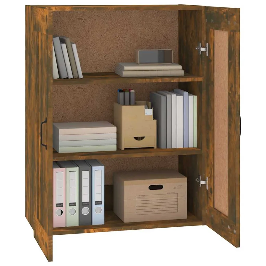 Armoire murale suspendue Chêne fumé 69,5x32,5x90 cm - 4