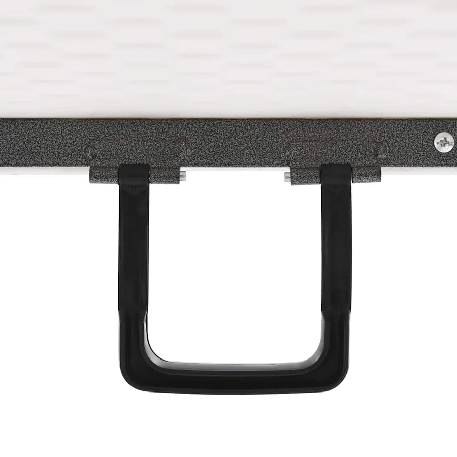 Table pliable de jardin avec 2 bancs 180 cm Acier et PEHD Blanc - 11