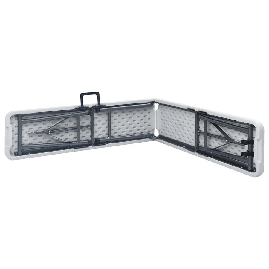 Table pliable de jardin avec 2 bancs 180 cm Acier et PEHD Blanc - 14