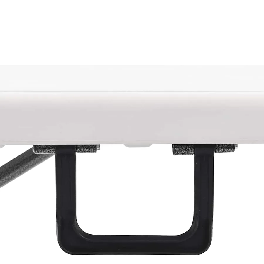 Table pliable de jardin avec 2 bancs 180 cm Acier et PEHD Blanc - 16