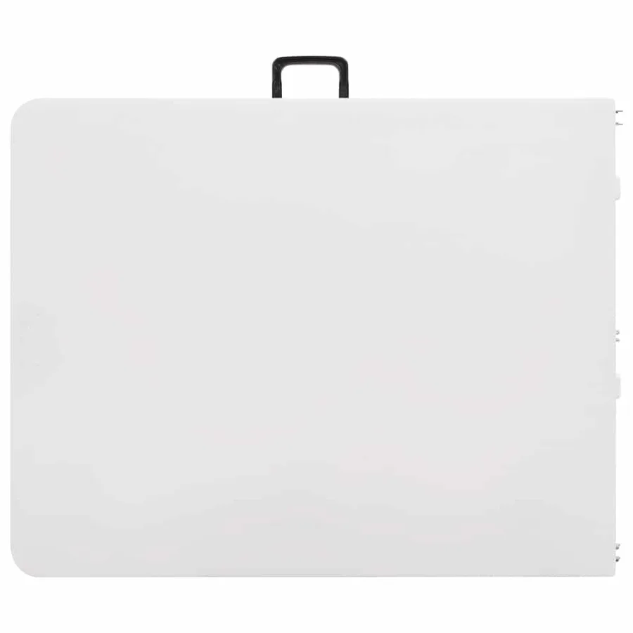 Table pliable de jardin avec 2 bancs 180 cm Acier et PEHD Blanc - 7