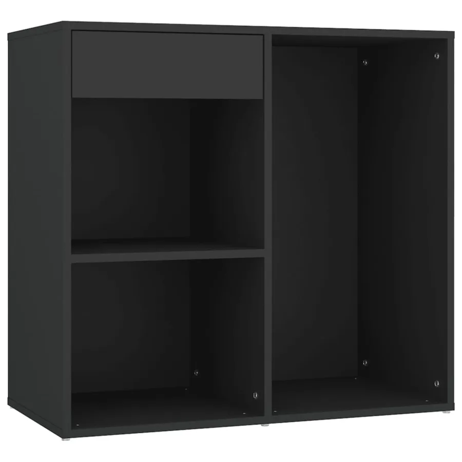 Coiffeuse à LED avec armoire noir bois d'ingénierie - 10