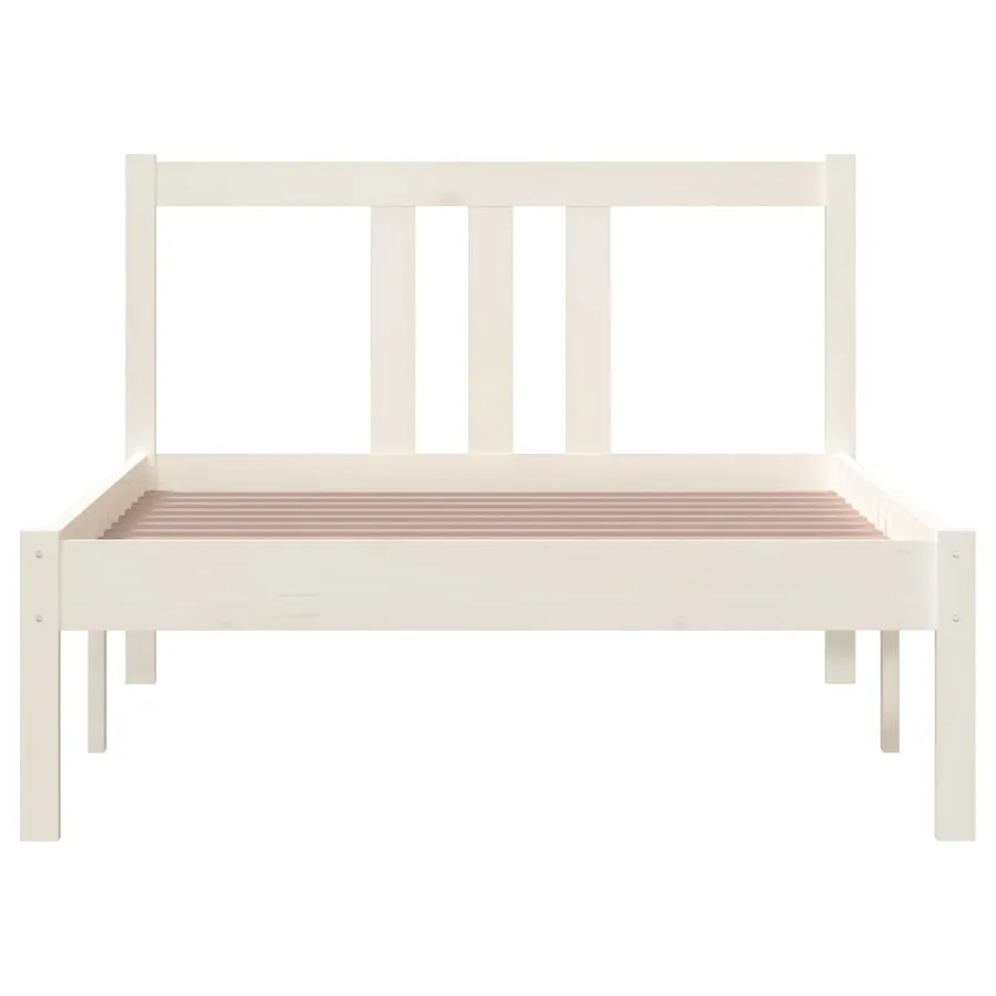 Cadre de lit sans matelas blanc bois massif 90x200 cm - 4