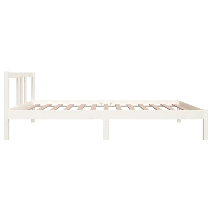 Cadre de lit sans matelas blanc bois massif 90x200 cm - 5