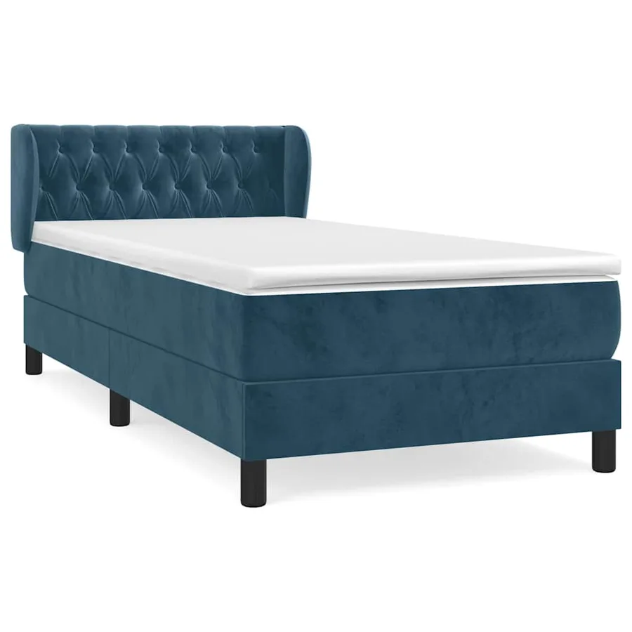 Sommier à lattes de lit avec matelas Bleu foncé 100x200 cm - 2