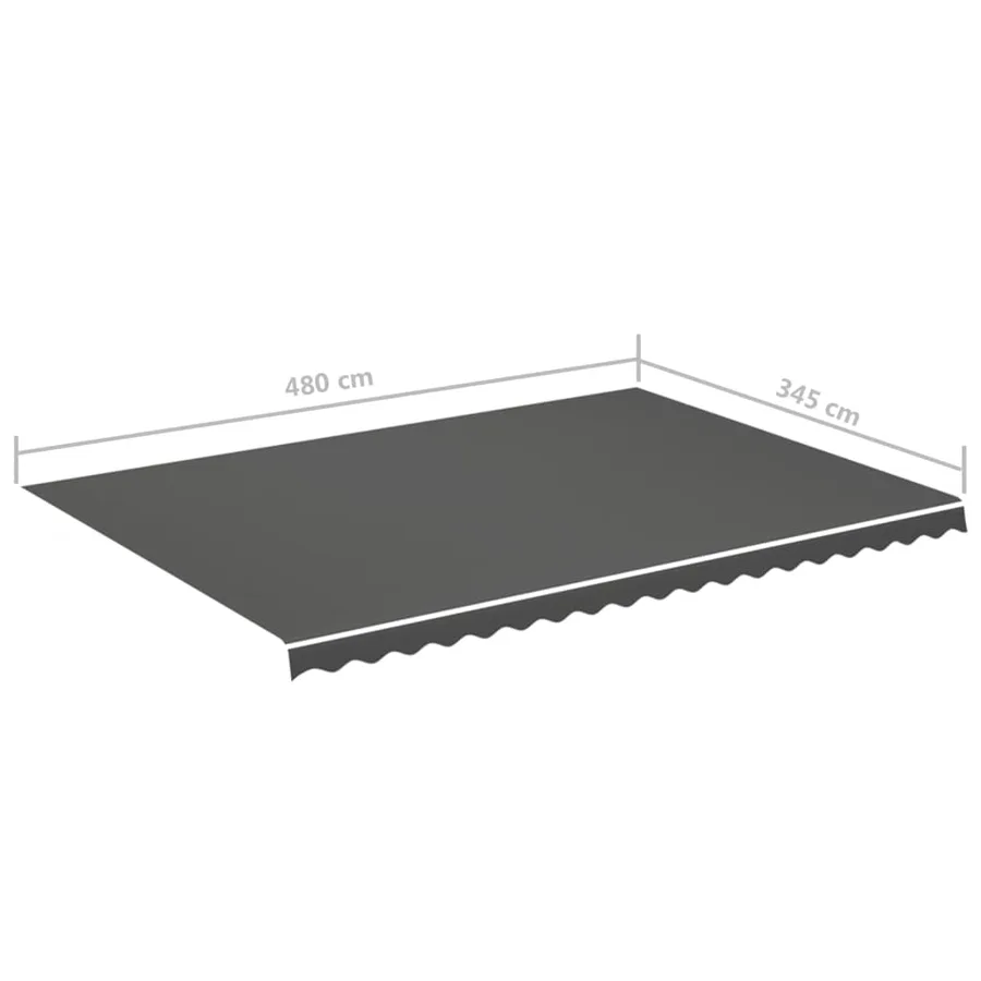 Tissu de remplacement pour auvent Anthracite 5x3,5 m - 6