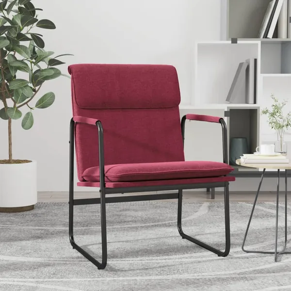 Chaise longue Rouge bordeaux 55x64x80 cm Tissu