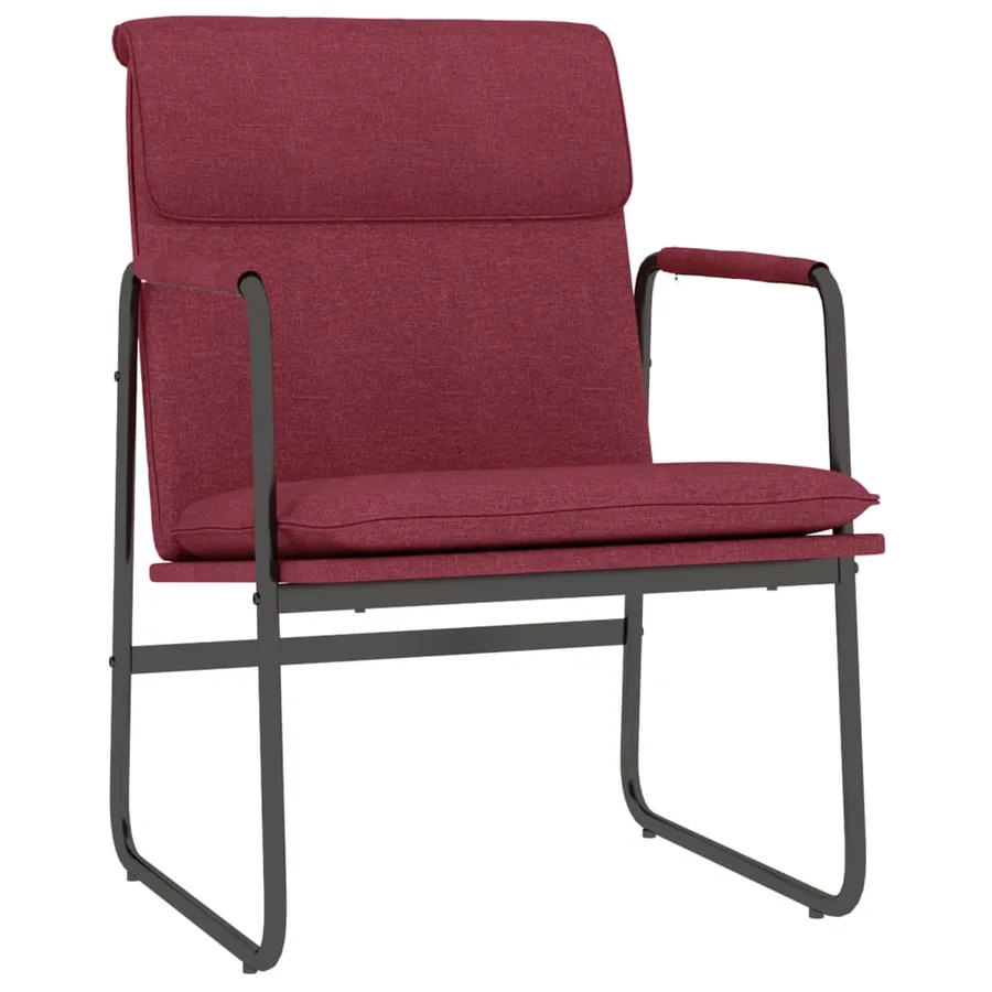 Chaise longue Rouge bordeaux 55x64x80 cm Tissu - 2