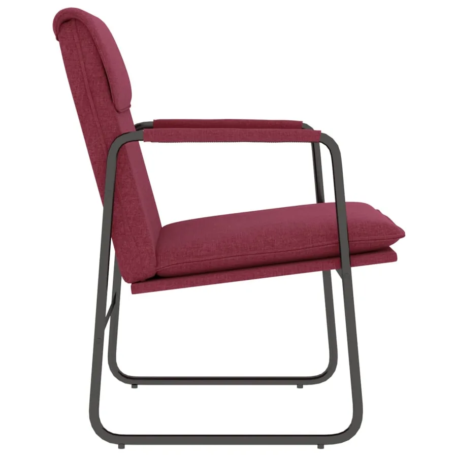 Chaise longue Rouge bordeaux 55x64x80 cm Tissu - 4