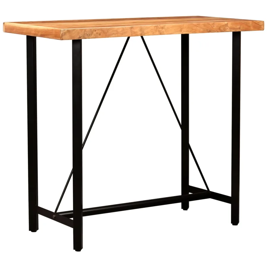 Ensemble de bar 5 pcs Bois solide et cuir véritable - 13