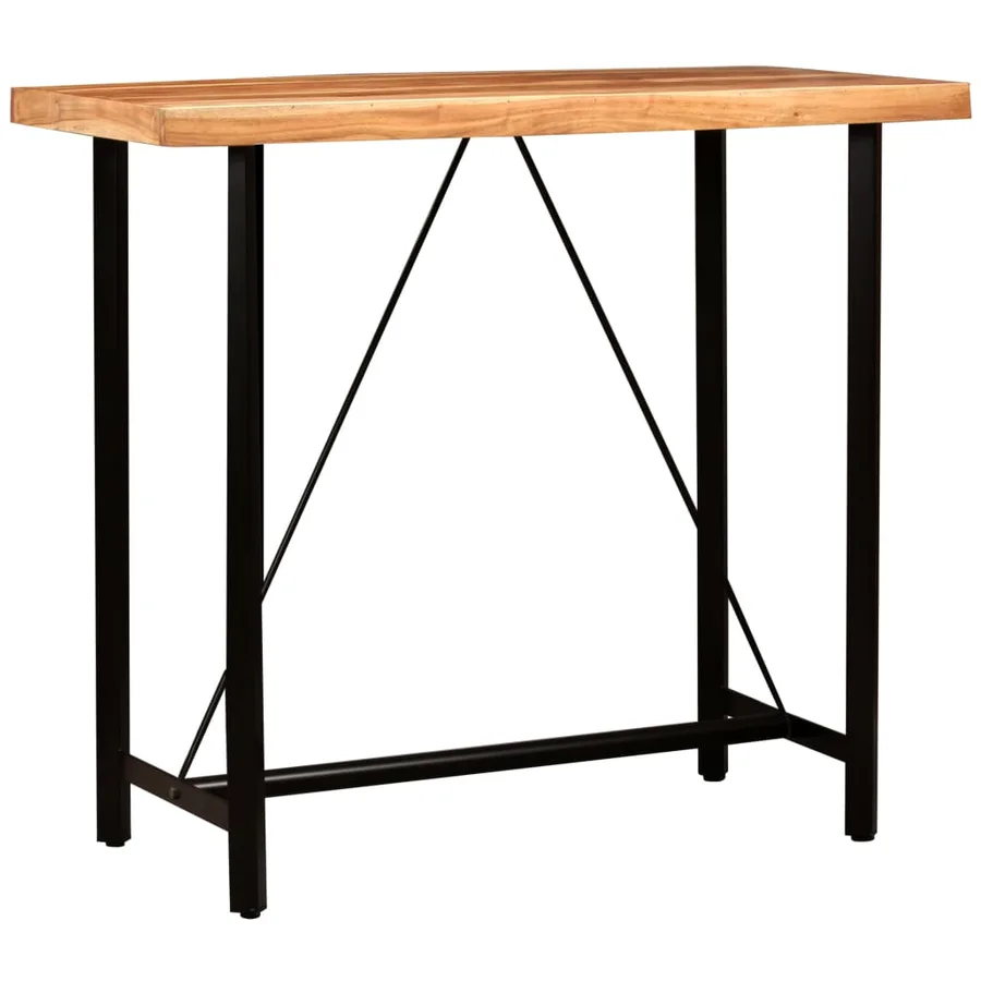 Ensemble de bar 5 pcs Bois solide et cuir véritable - 15