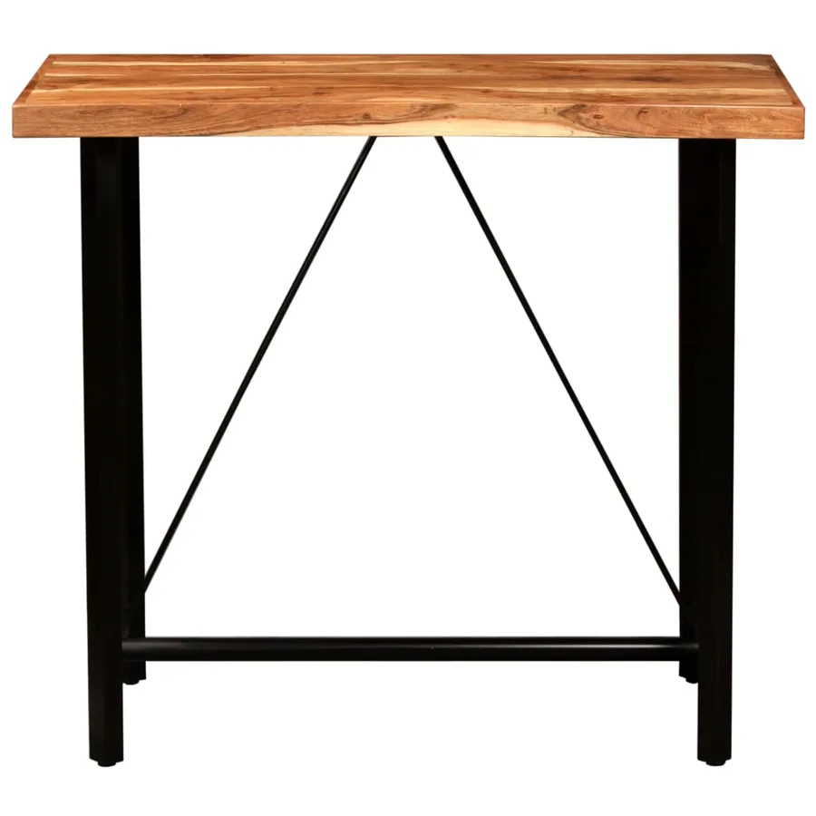 Ensemble de bar 5 pcs Bois solide et cuir véritable - 5