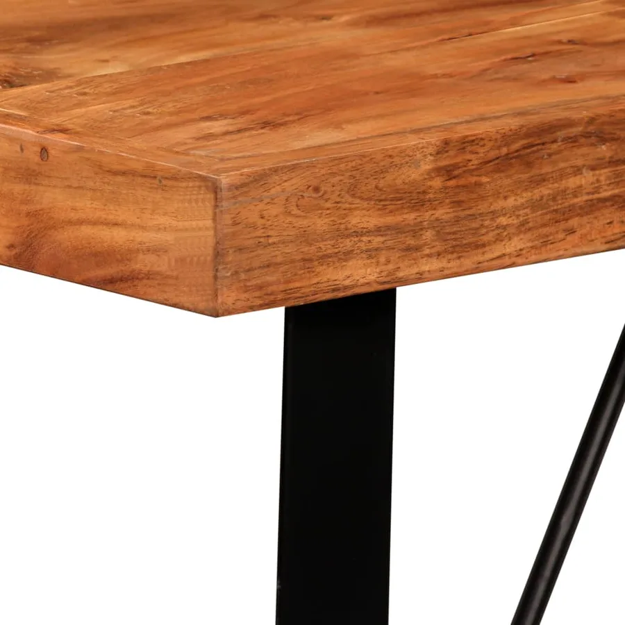 Ensemble de bar 5 pcs Bois solide et cuir véritable - 6