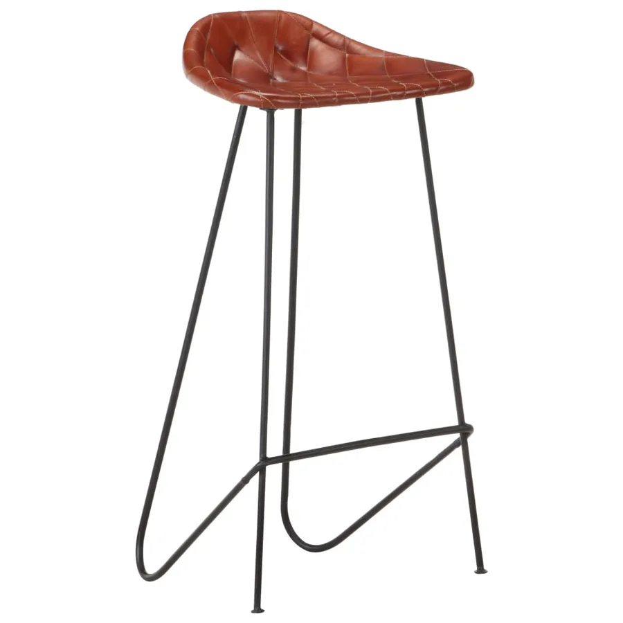 Ensemble de bar 5 pcs Bois solide et cuir véritable - 9