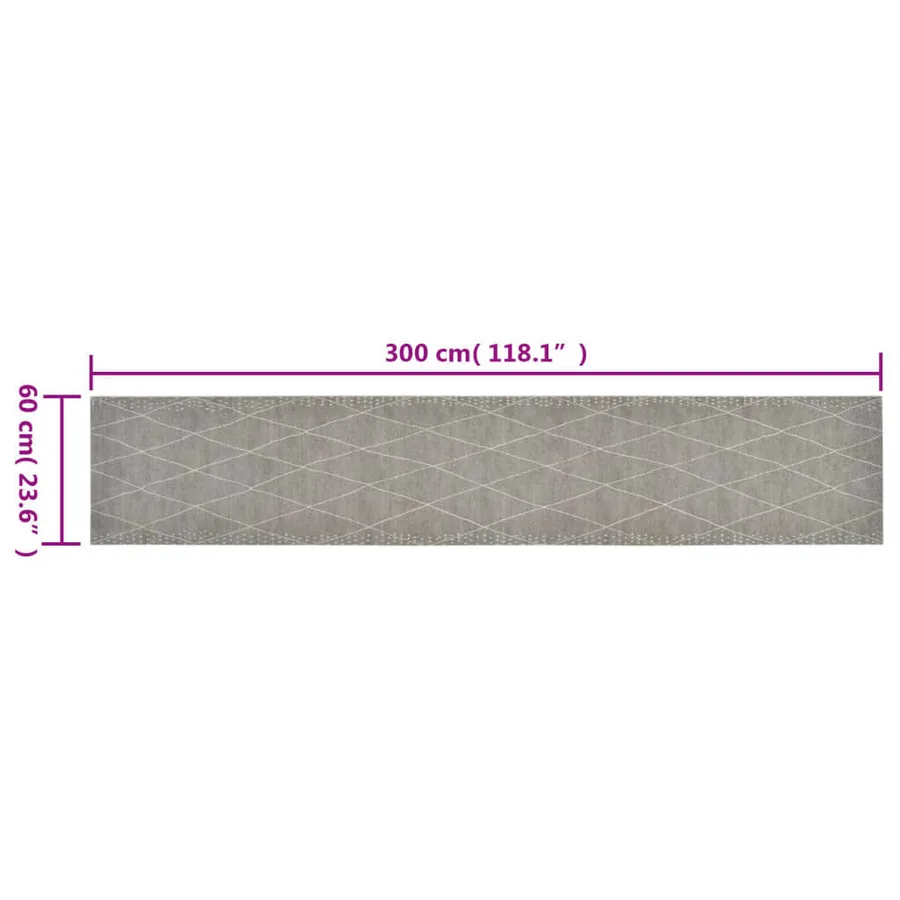 Tapis de cuisine lavable impression losange 60x300 cm velours - 5