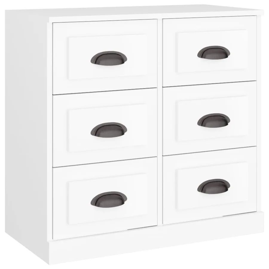 Buffets 2 pcs blanc bois d'ingénierie - 6