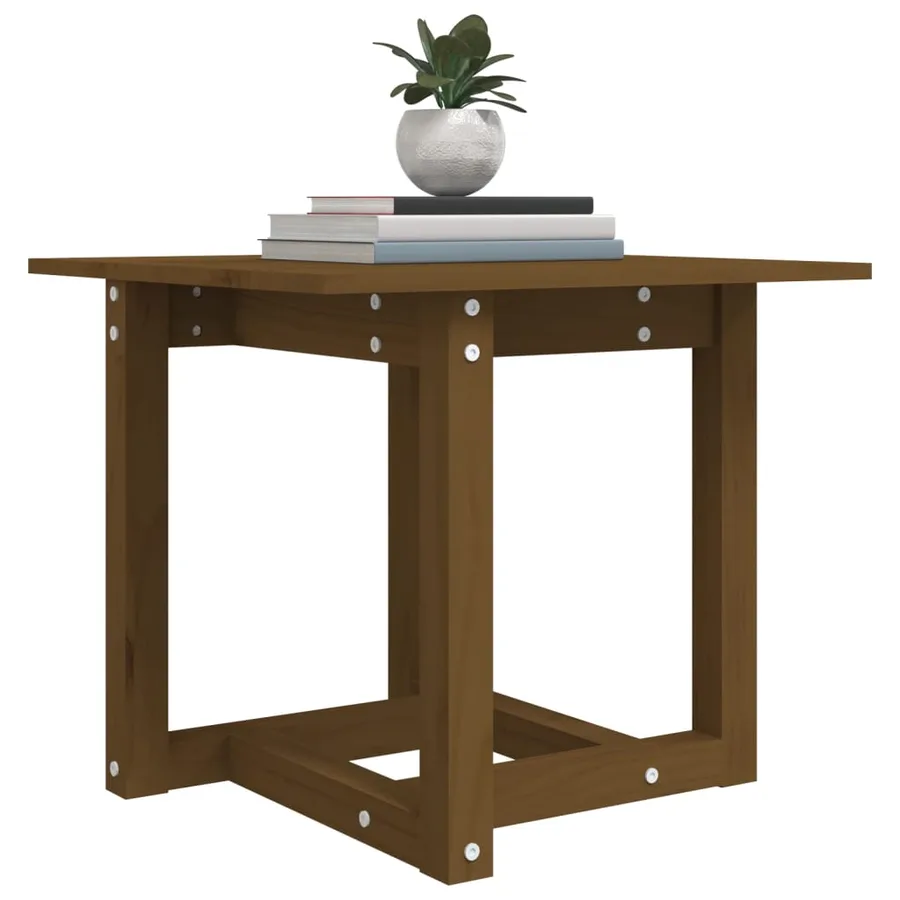 Table basse Marron miel 50x50x45 cm Bois massif de pin - 5