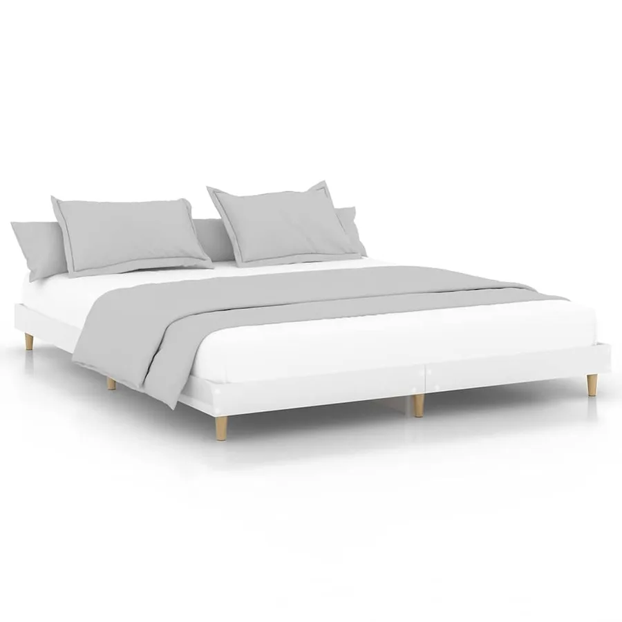 Cadre de lit sans matelas blanc brillant 200x200 cm - 2