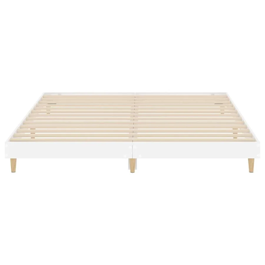 Cadre de lit sans matelas blanc brillant 200x200 cm - 6