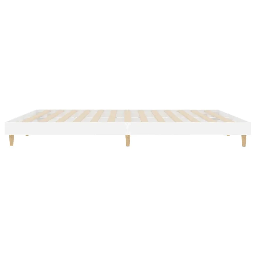 Cadre de lit sans matelas blanc brillant 200x200 cm - 7