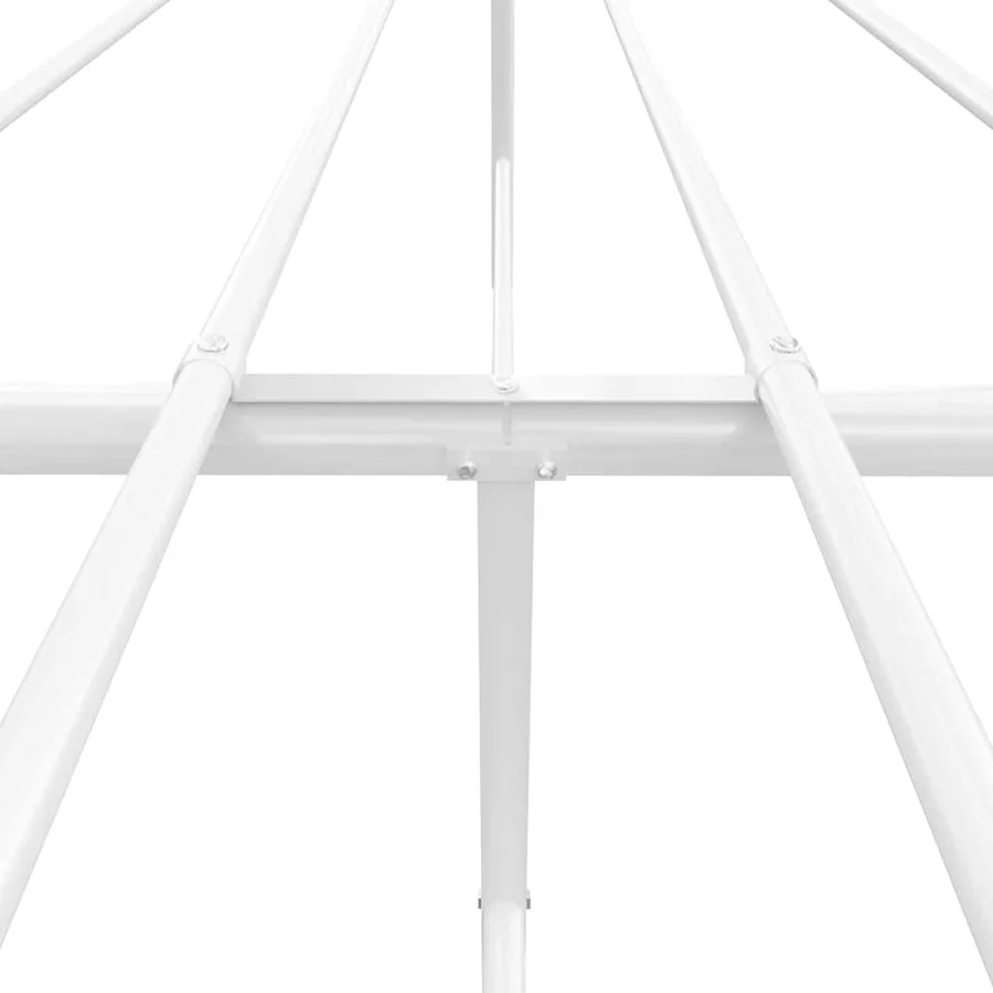 Cadre de lit métal sans matelas et tête de lit blanc 193x203 cm - 10