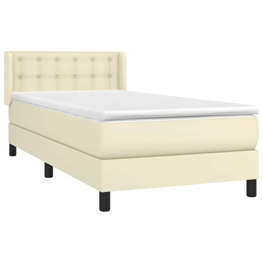 Sommier à lattes de lit avec matelas Crème 80x200 cm Similicuir - 3