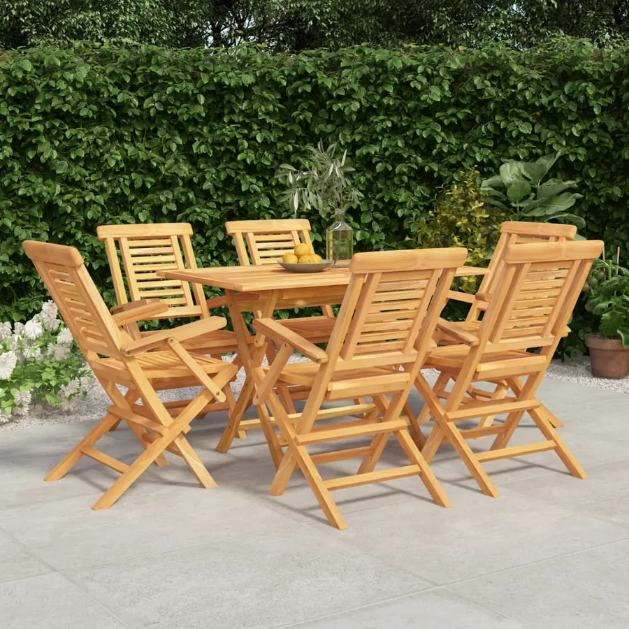 Ensemble à manger de jardin 7 pcs Bois de teck solide