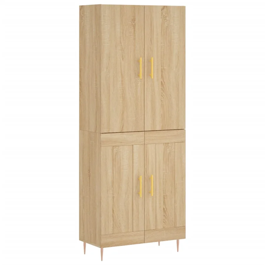 Buffet haut Chêne sonoma 69,5x34x180 cm Bois d'ingénierie - 2