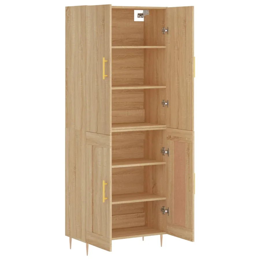 Buffet haut Chêne sonoma 69,5x34x180 cm Bois d'ingénierie - 4