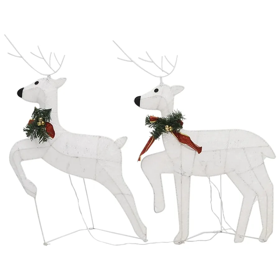 Rennes de Noël 4 pcs Blanc 80 LED - 5