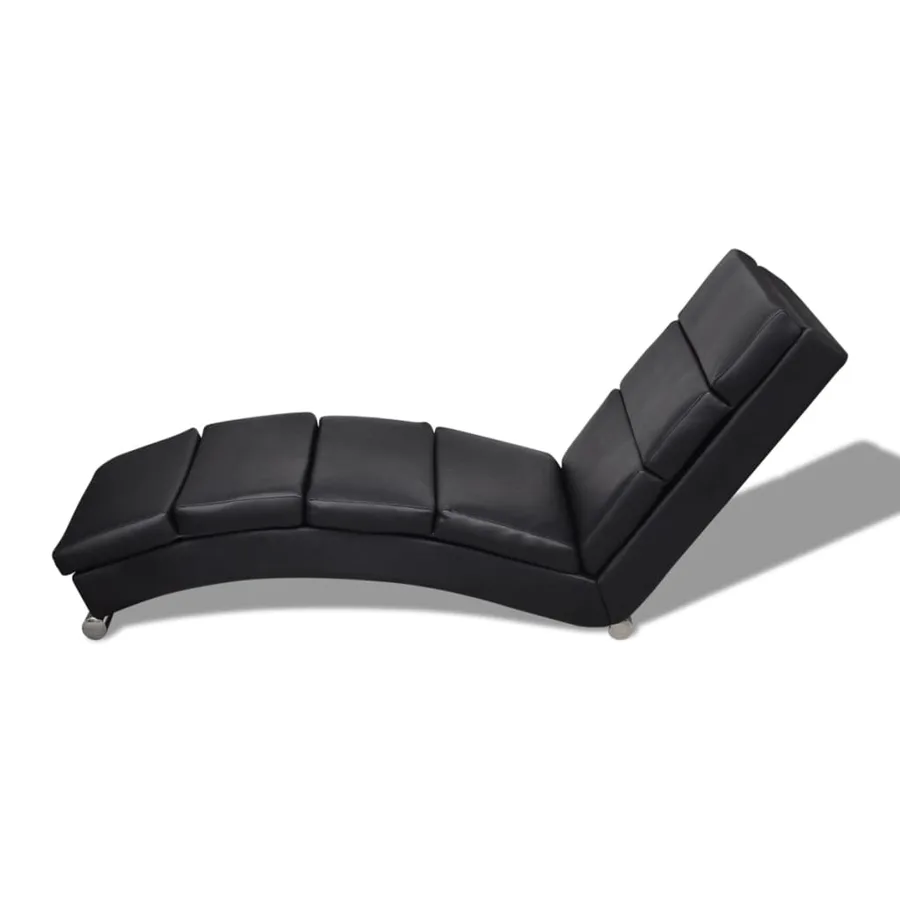 Chaise longue Noir Similicuir - 4