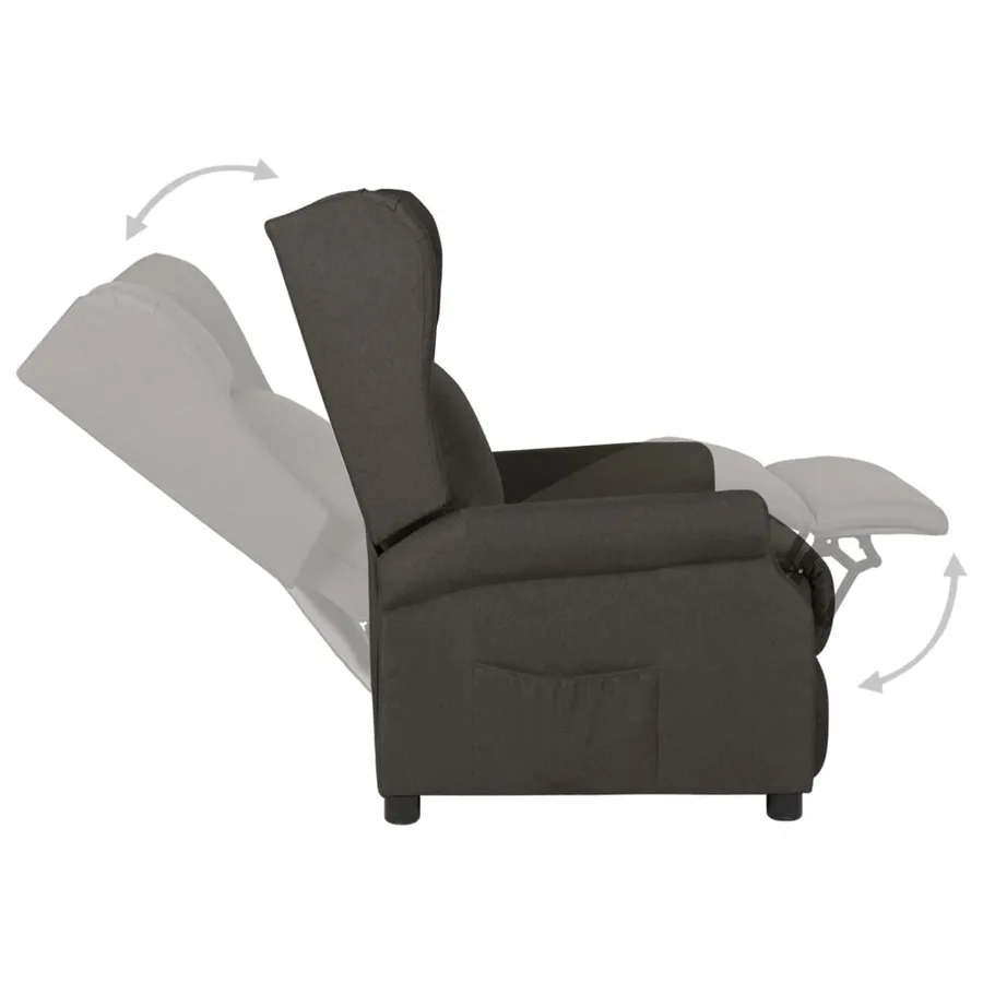 Fauteuil inclinable Taupe Tissu - 5