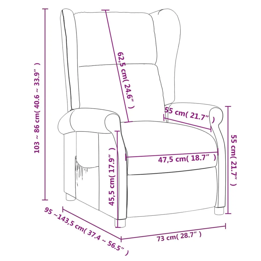 Fauteuil inclinable Taupe Tissu - 9