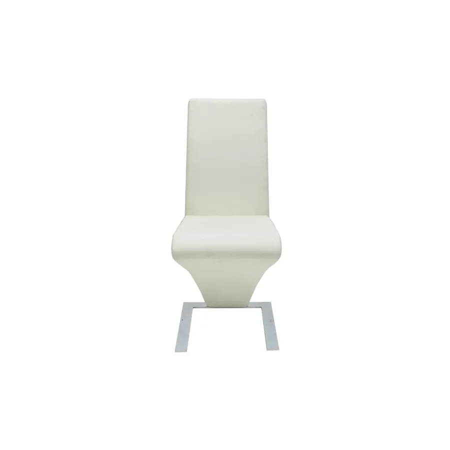 Chaises à manger lot de 2 blanc similicuir - 4