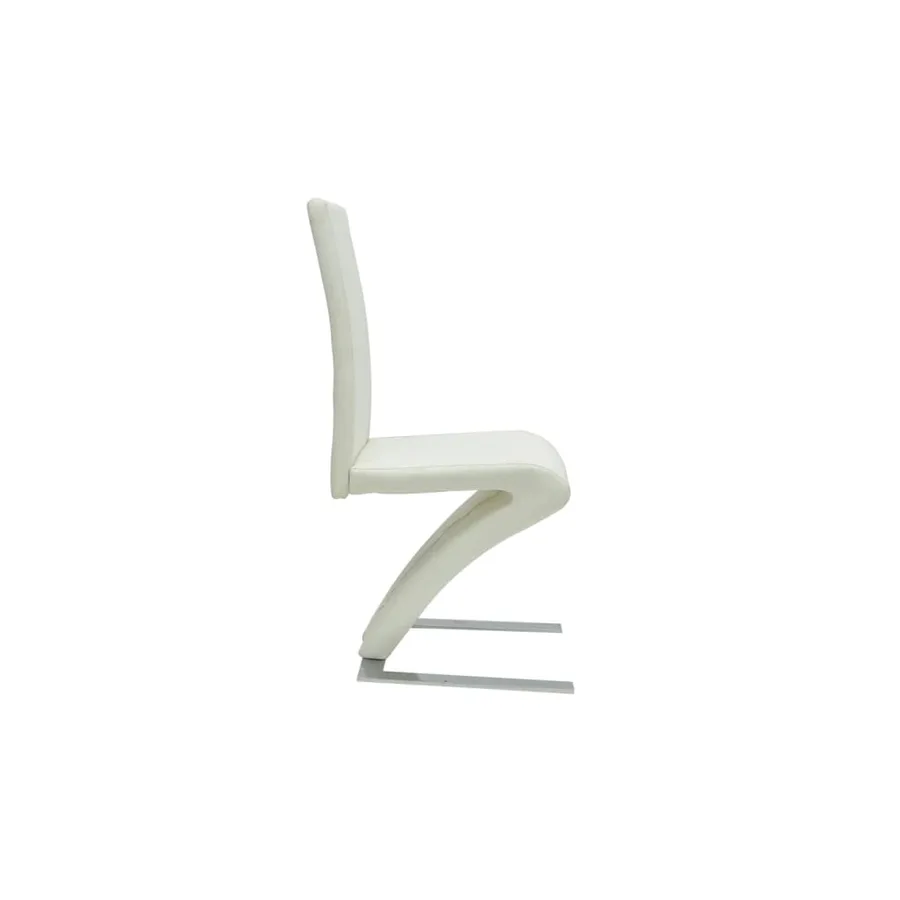Chaises à manger lot de 2 blanc similicuir - 5