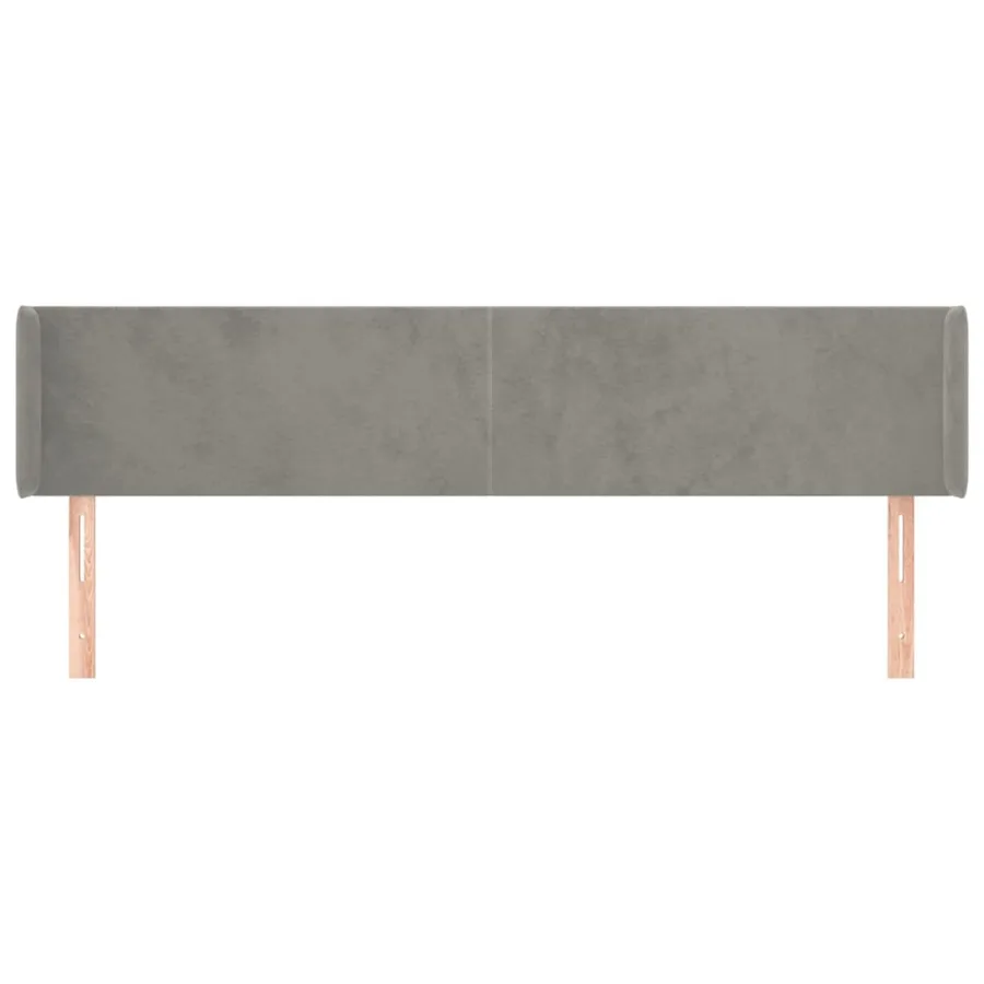Tête de lit avec oreilles Gris clair 183x16x78/88 cm Velours - 3
