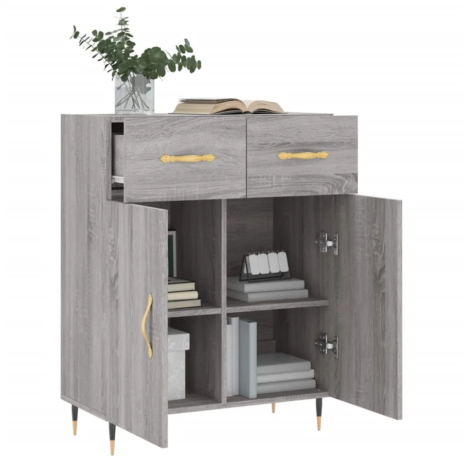 Buffet sonoma gris 69,5x34x90 cm bois d'ingénierie - 4
