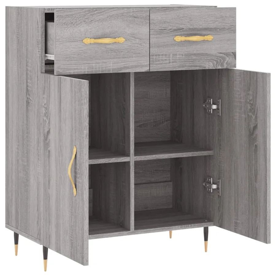 Buffet sonoma gris 69,5x34x90 cm bois d'ingénierie - 5