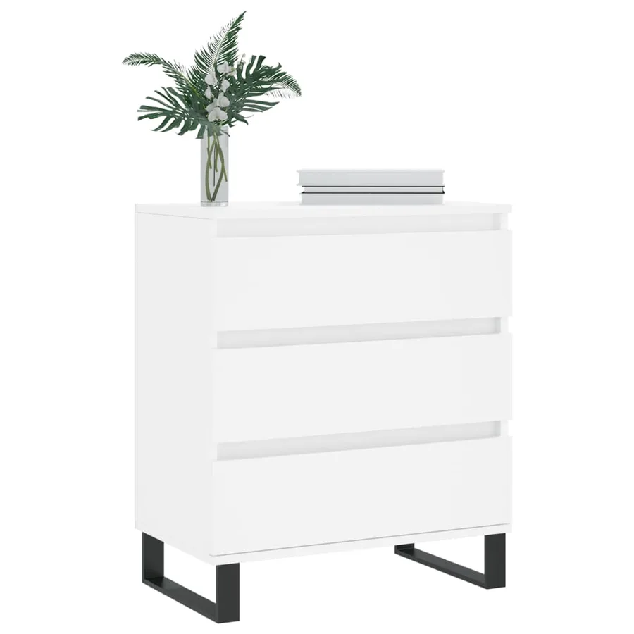 Buffet Blanc 60x35x70 cm Bois d'ingénierie - 3