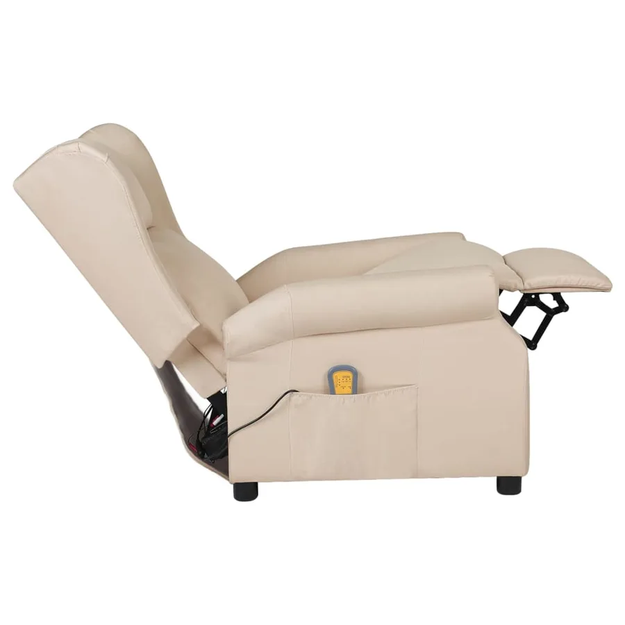 Fauteuil de massage Crème Tissu - 5