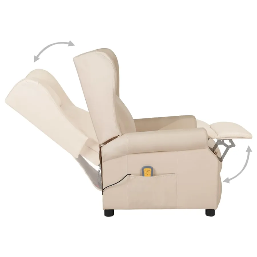 Fauteuil de massage Crème Tissu - 6