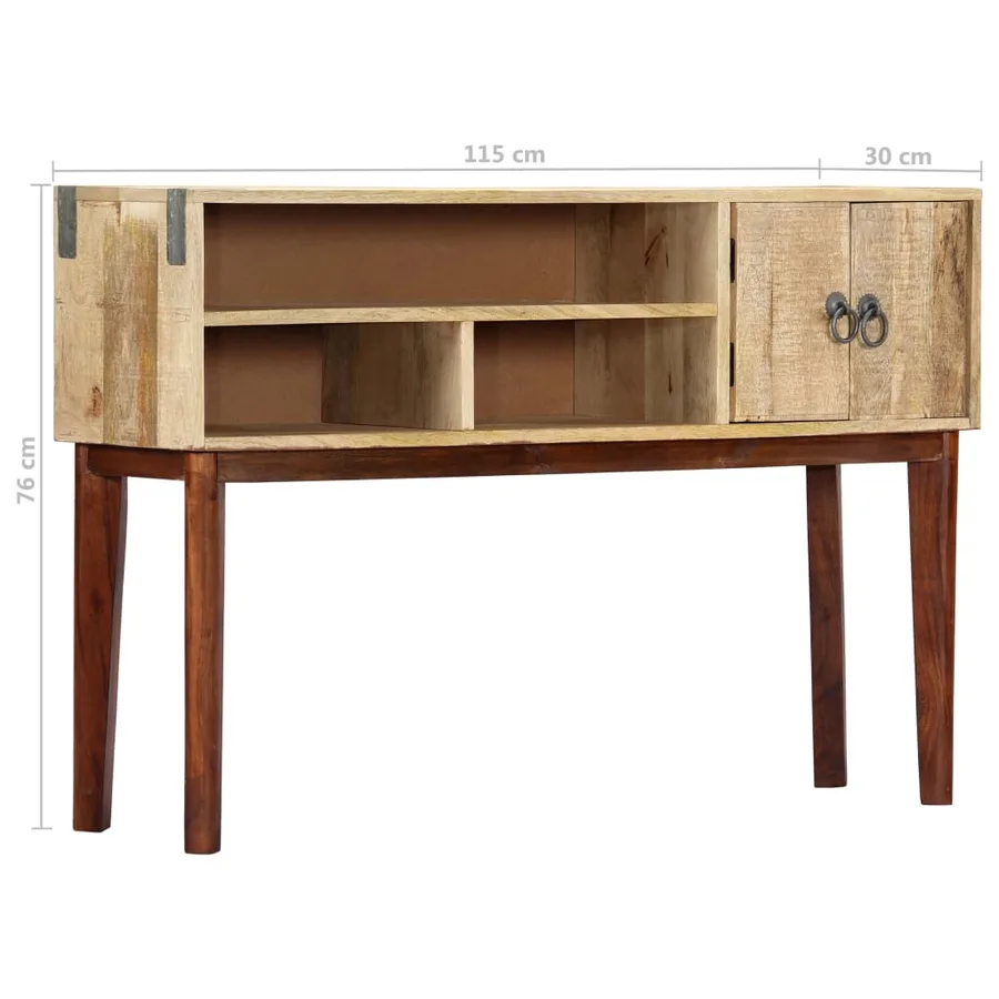 Table console 115x30x76 cm Bois de manguier massif brut - 8
