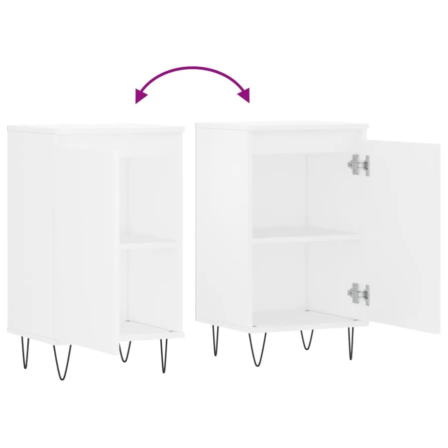 Buffet blanc 40x35x70 cm bois d’ingénierie - 9
