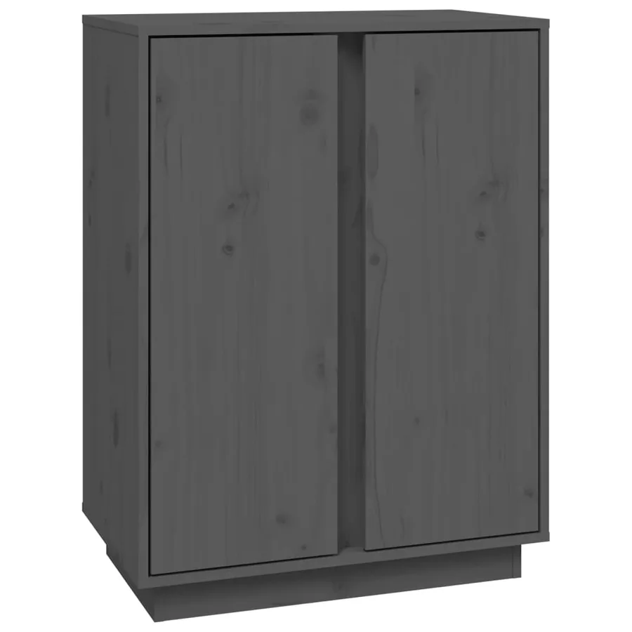 Buffet Gris 60x35x80 cm Bois massif de pin - 2