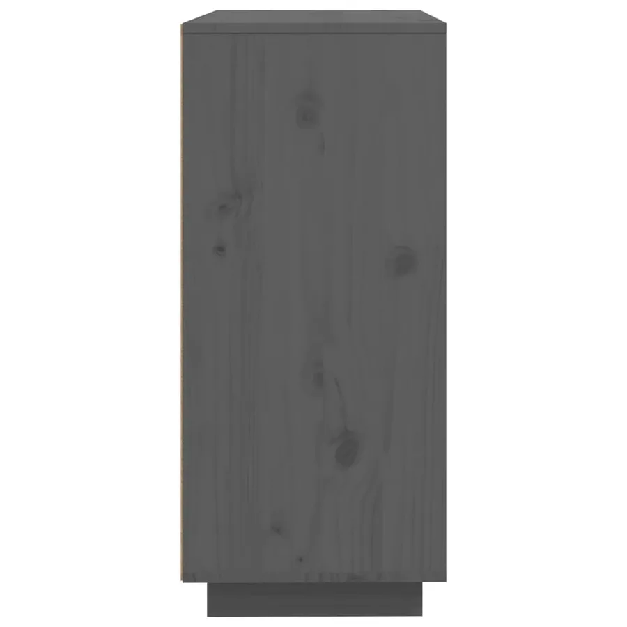 Buffet Gris 60x35x80 cm Bois massif de pin - 7