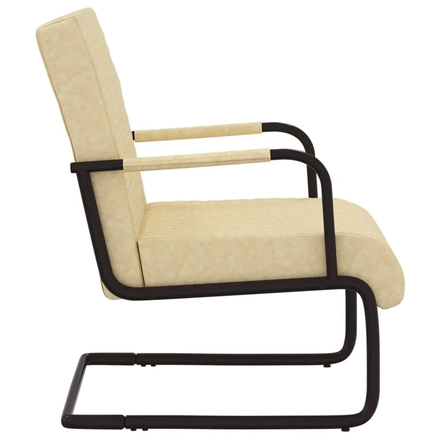 Chaise cantilever Crème Similicuir - 3