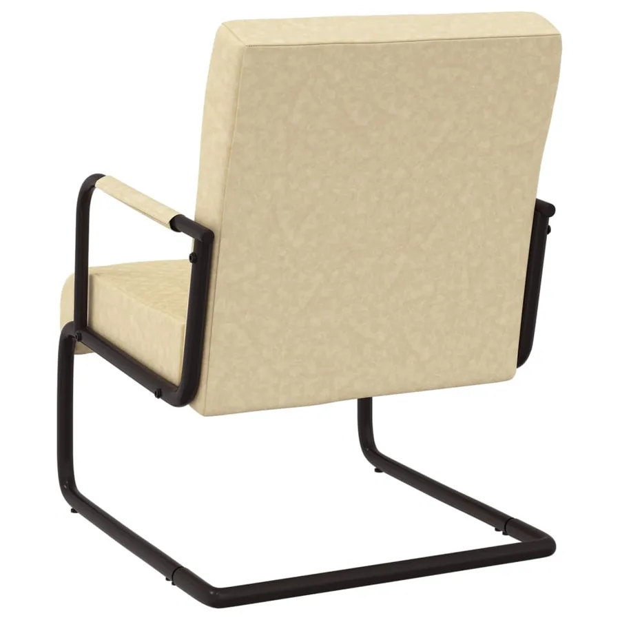 Chaise cantilever Crème Similicuir - 4