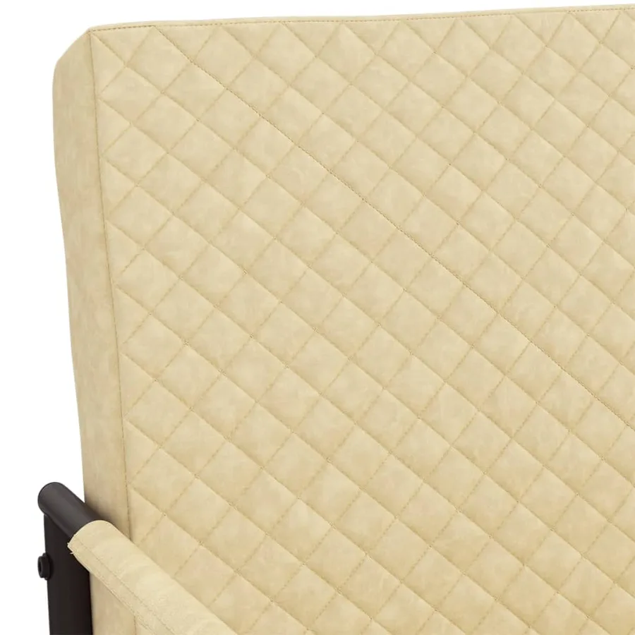 Chaise cantilever Crème Similicuir - 5